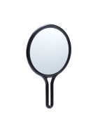 Зеркало DEWAL, с ручкой, пластик, черное 26x16x1 см